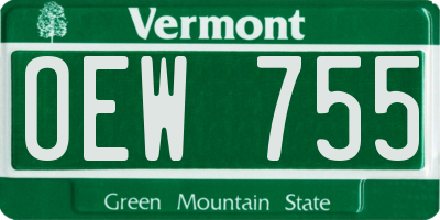 VT license plate OEW755