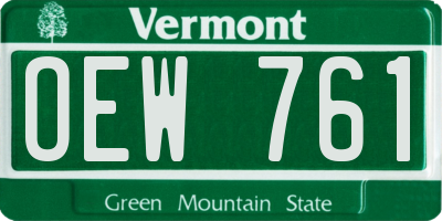 VT license plate OEW761