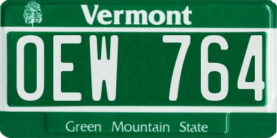 VT license plate OEW764