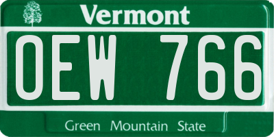 VT license plate OEW766