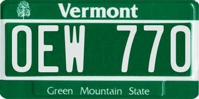 VT license plate OEW770