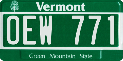VT license plate OEW771