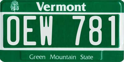 VT license plate OEW781