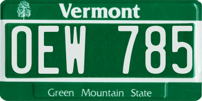 VT license plate OEW785