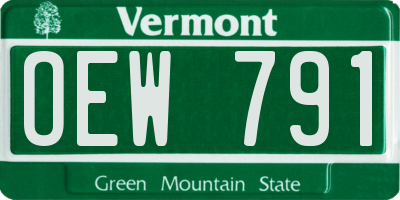 VT license plate OEW791