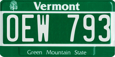 VT license plate OEW793