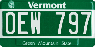 VT license plate OEW797