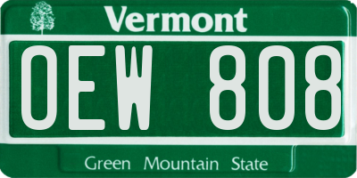 VT license plate OEW808