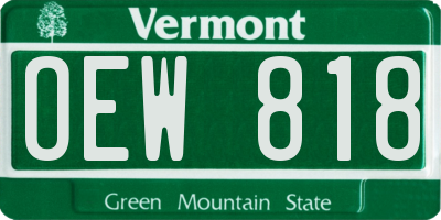VT license plate OEW818