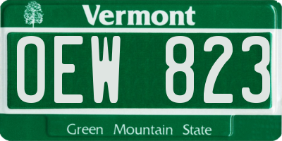 VT license plate OEW823