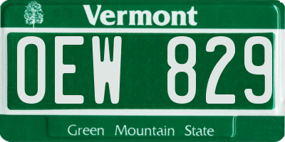 VT license plate OEW829