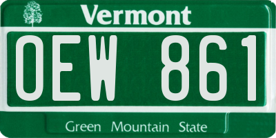 VT license plate OEW861