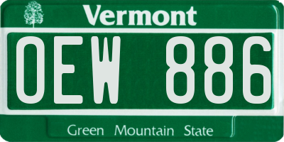 VT license plate OEW886