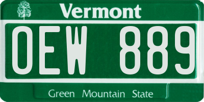 VT license plate OEW889