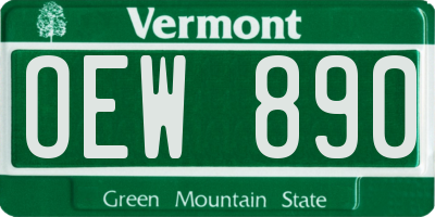 VT license plate OEW890