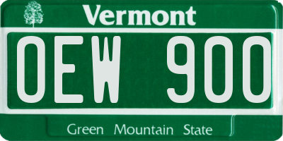 VT license plate OEW900