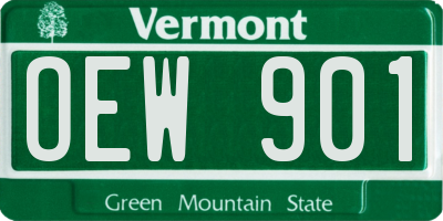 VT license plate OEW901