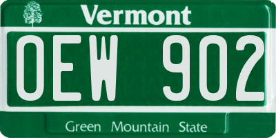 VT license plate OEW902