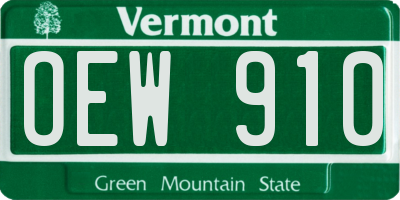 VT license plate OEW910