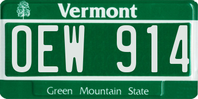 VT license plate OEW914