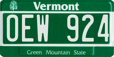 VT license plate OEW924