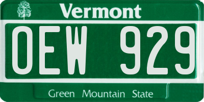 VT license plate OEW929