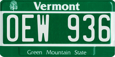 VT license plate OEW936