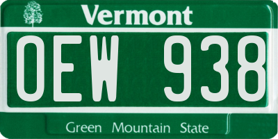 VT license plate OEW938