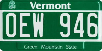 VT license plate OEW946