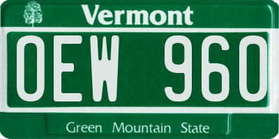 VT license plate OEW960
