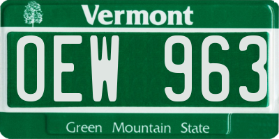 VT license plate OEW963