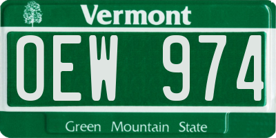 VT license plate OEW974