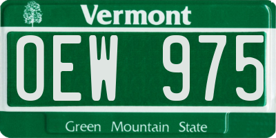 VT license plate OEW975