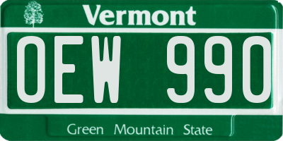 VT license plate OEW990