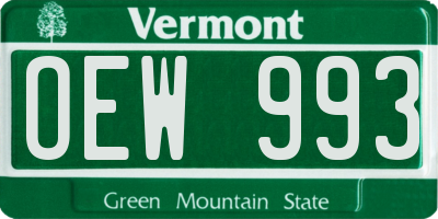 VT license plate OEW993