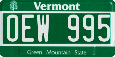 VT license plate OEW995