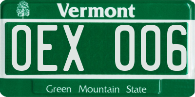 VT license plate OEX006