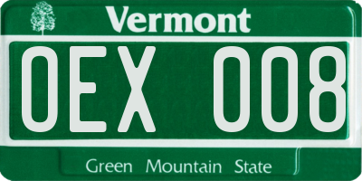 VT license plate OEX008