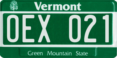 VT license plate OEX021