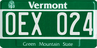 VT license plate OEX024