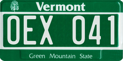 VT license plate OEX041