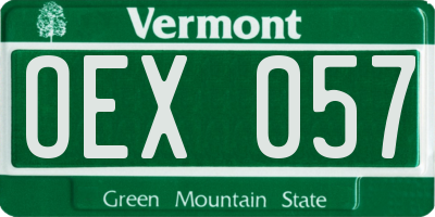 VT license plate OEX057