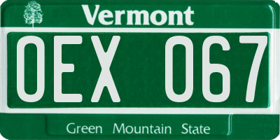 VT license plate OEX067