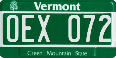 VT license plate OEX072