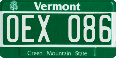VT license plate OEX086