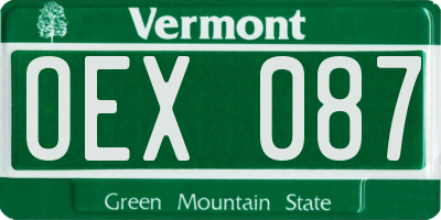 VT license plate OEX087