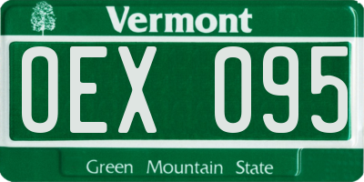 VT license plate OEX095