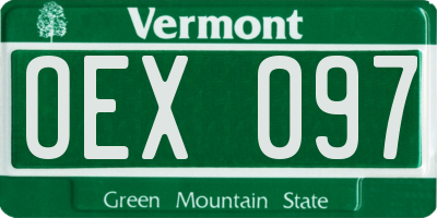 VT license plate OEX097