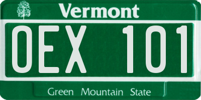 VT license plate OEX101