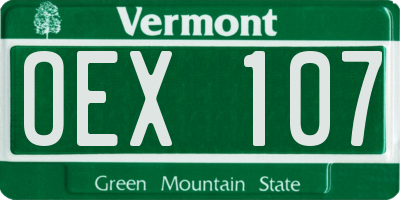 VT license plate OEX107